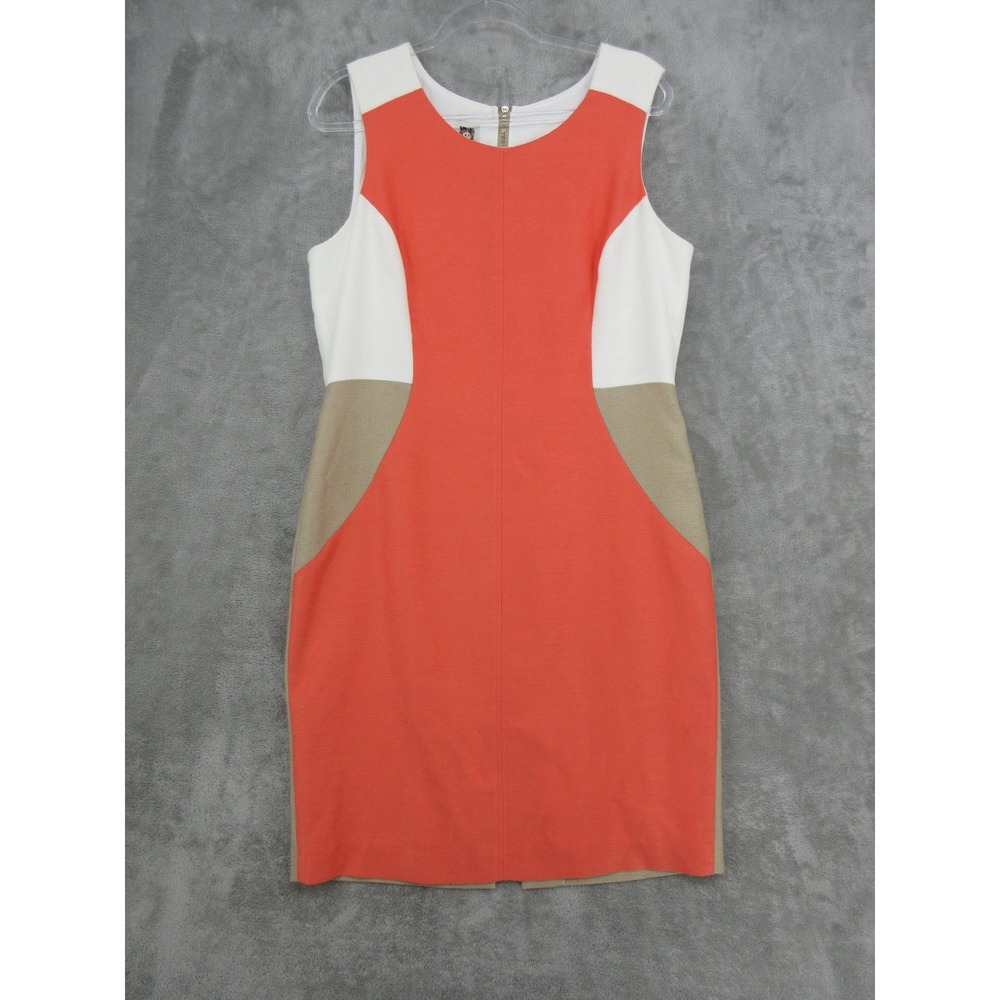 Anne Klein Dress Womens Size 14 Colorblock Sheath Office Career Exposed Zip